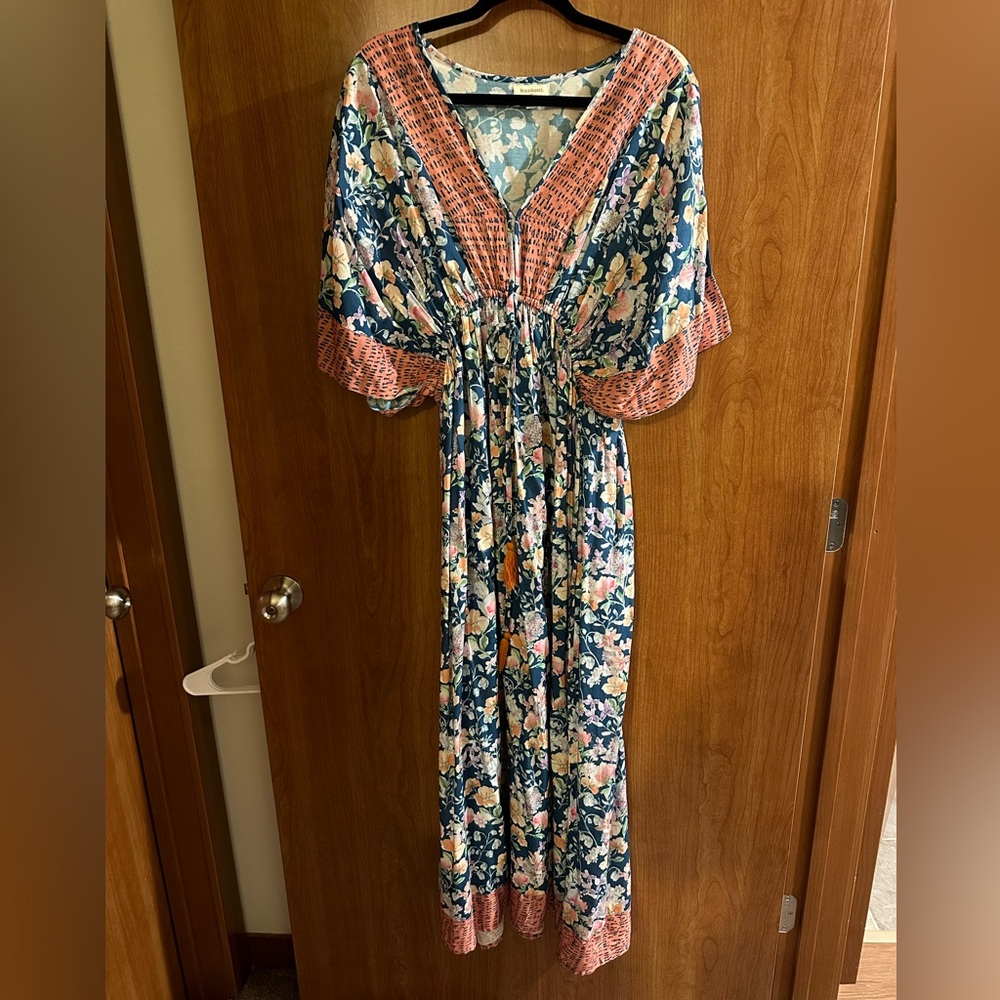 World Market Floral Kaftan Dress